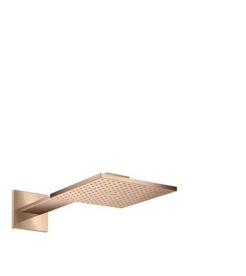 Wandmontierte Kopfbrause in Polished Red Gold mit quadratischer Fläche und klassischen Brauseöffnungen, hergestellt von AXOR.